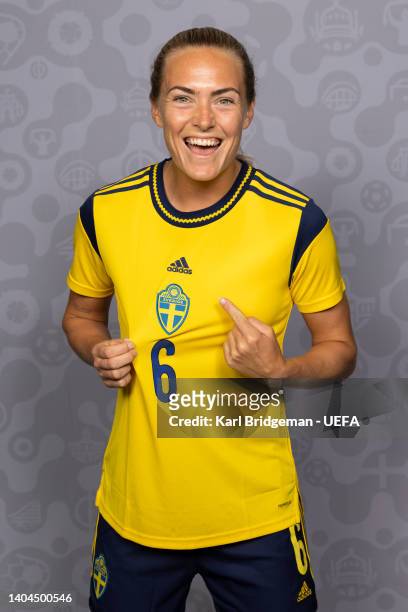 Magdalena Eriksson of Sweden poses for a portrait during the official UEFA Women's EURO 2022 portrait session on June 21, 2022 in Bastad, Sweden.
