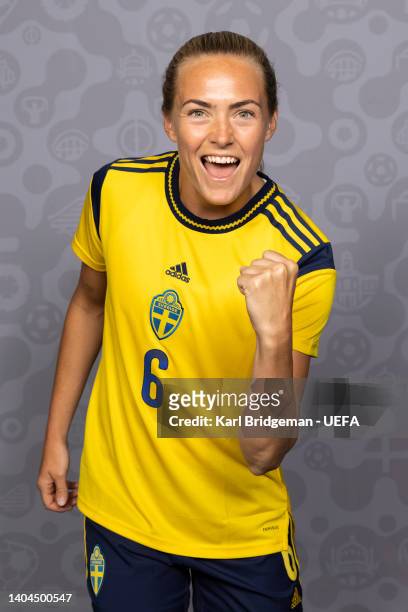 Magdalena Eriksson of Sweden poses for a portrait during the official UEFA Women's EURO 2022 portrait session on June 21, 2022 in Bastad, Sweden.