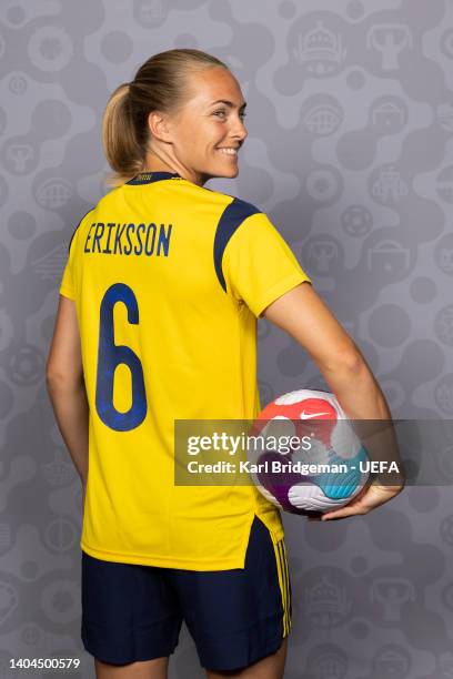 Magdalena Eriksson of Sweden poses for a portrait during the official UEFA Women's EURO 2022 portrait session on June 21, 2022 in Bastad, Sweden.