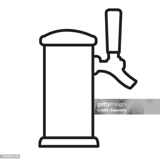 essential restaurant bar icon beer tap concept thin line style - editable stroke - draft beer stock illustrations