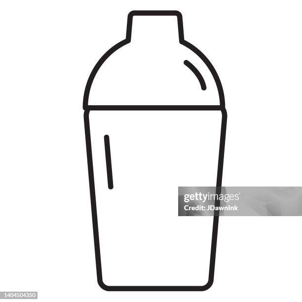 essential restaurant bar icon cocktail shaker concept thin line style - editable stroke - barman stock illustrations