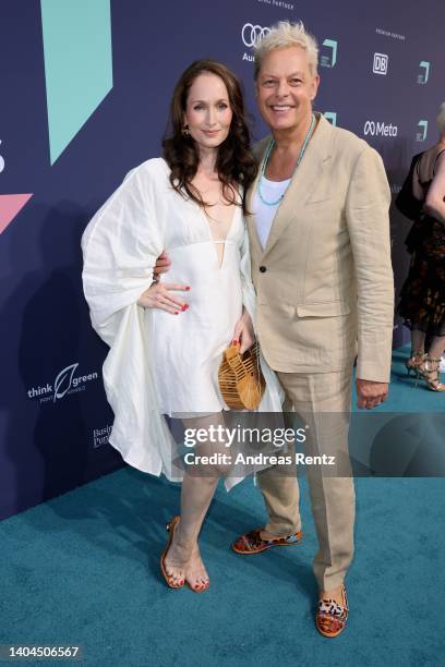 Christin Dechant and Uwe Fahrenkrog-Petersen attend the Green Awards during day 1 of the Greentech Festival on June 22, 2022 in Berlin, Germany. The...