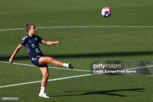 Alexia Putellas in action during the training session of Spain Women Team at Ciudad del Futbol on June 22 in Las Rozas, Madrid, Spain.