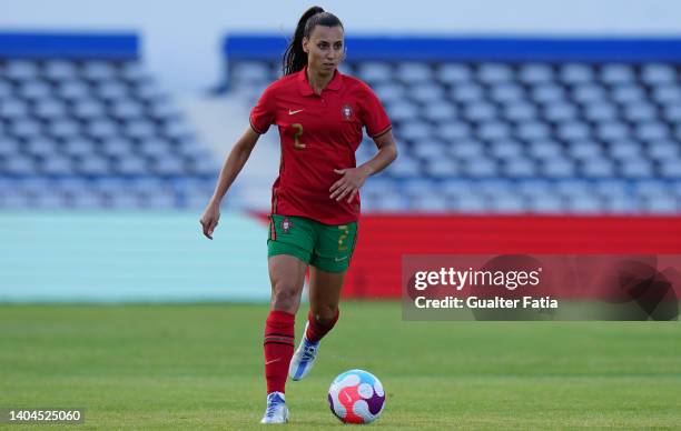 Catarina Amado of Portugal in action during the International Women´s Friendly match between Portugal and Greece at Estadio do Restelo on June 22,...