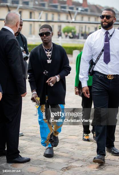 Rapper Kodak Black seen outside Givenchy during Paris Fashion Week - Menswear Spring/Summer 2023 on June 22, 2022 in Paris, France.