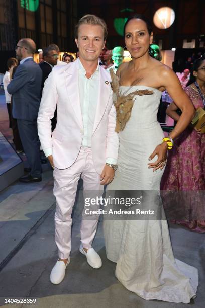 Greentech Festival Co-Founder Nico Rosberg and Barbara Becker are seen at the Green Awards during day 1 of the Greentech Festival on June 22, 2022 in...