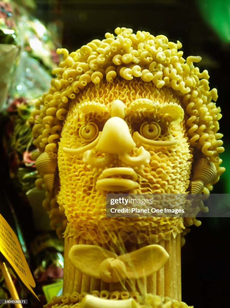 Pasta man in a shop window, Rome