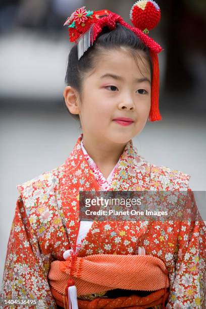 Little girl in Sunday best kimono- Meiji Shrine, Tokyo.