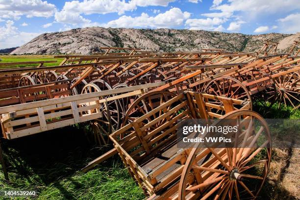 Handcarts were a means of conveyence for Mormon pioneers crossing the plains to Utah in the 1800's.