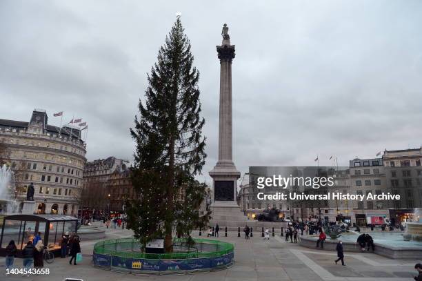 Trafalgar Square in London amid the COVID-19 coronavirus pandemic.