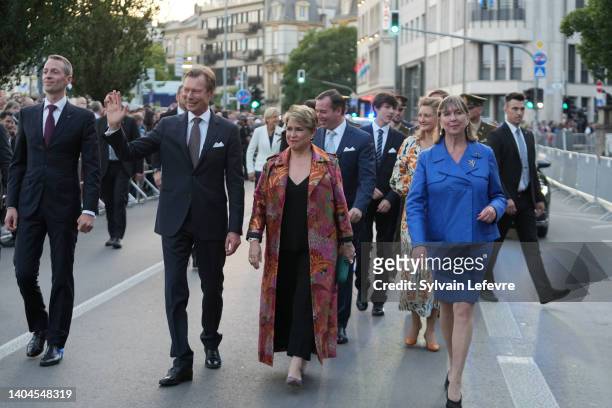Princess Alexandra of Luxembourg, Prince Gabriel of Luxembourg, Grand Duchess Maria Teresa of Luxembourg, Grand Duke Henri of Luxembourg, Guillaume,...