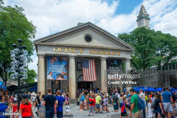 Quincy Market Freedom Trail Boston Massachusetts. Built in early 1800s as one of the largest market complexes in first half 19th century.