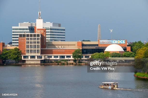 Boston Museum of Science seen from a DUCK tour on the Charles River, Boston, MA, USA.