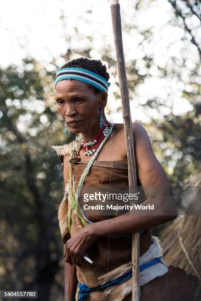 Portraits of People from the Bushmen Naro Tribe. Botswana is home to approximately 63,500 San people, which is roughly 2.8% of the country's...