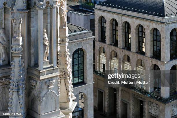 Milan, overview from the terraces of the Duomo and Torre Velasca by Studio BBPR architects.