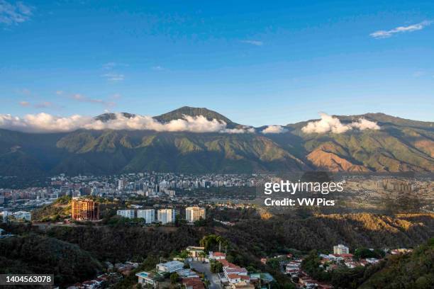 View of the city of Caracas, Venezuela and the mountain of El Avila national park.