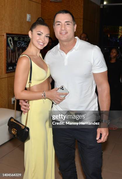 Lally Laur and Chris Paciello at the HEADLINER: The Docu-Series premiere at the Lyric Theater in Miami, Florida on June 17th, 2022.