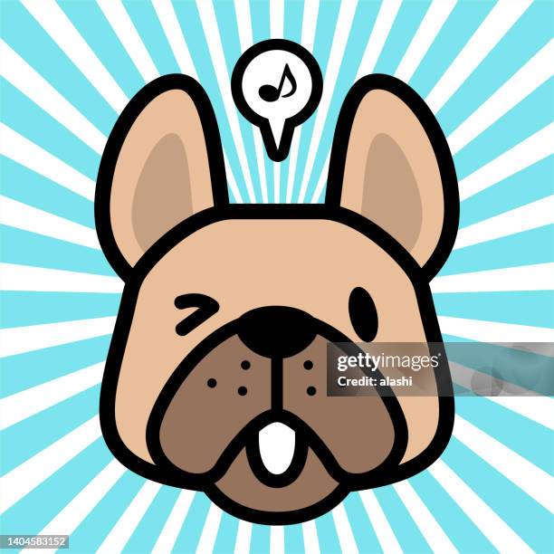 cute character design of the french bulldog - dog whistle stock illustrations