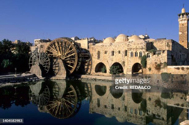 The Norias Or Waterwheel Near The Nur Ad-din Mosque At Hama. Syria.