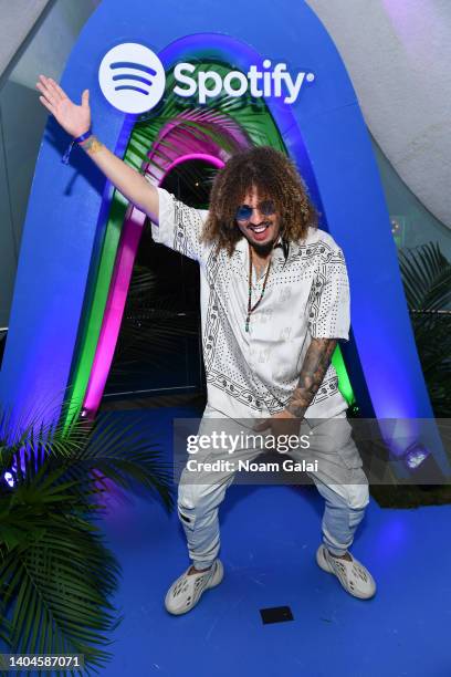 Maffioattends Premios Tu Musica Urbano at Casa Spotify at Perla at La Concha Resort on June 22, 2022 in San Juan, Puerto Rico.