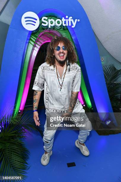 Maffioattends Premios Tu Musica Urbano at Casa Spotify at Perla at La Concha Resort on June 22, 2022 in San Juan, Puerto Rico.