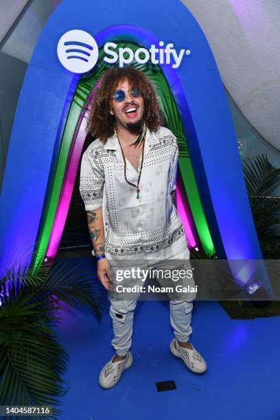 Maffioattends Premios Tu Musica Urbano at Casa Spotify at Perla at La Concha Resort on June 22, 2022 in San Juan, Puerto Rico.