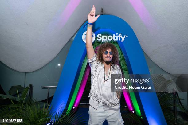 Maffioattends Premios Tu Musica Urbano at Casa Spotify at Perla at La Concha Resort on June 22, 2022 in San Juan, Puerto Rico.