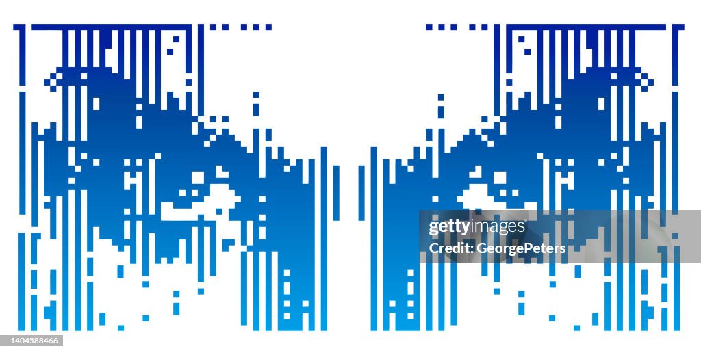 Facial Recognition Scan with glitch technique