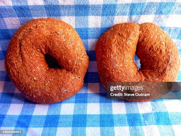 cretan barley roll rusks kritharokouloura - rusk stock pictures, royalty-free photos & images