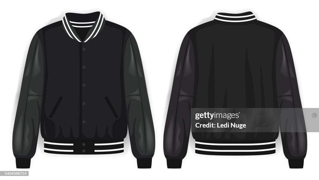 Varsity Jacket Mock Up Vector Illustration High-Res Vector Graphic