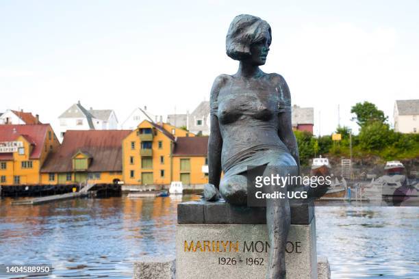 Europe. Norway. Haugesund Town. Statue of Marilyn Monroe.