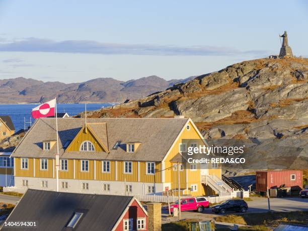 View over the old town. Nuuk the capital of Greenland during late autumn. America, North America, Greenland, danish territory.