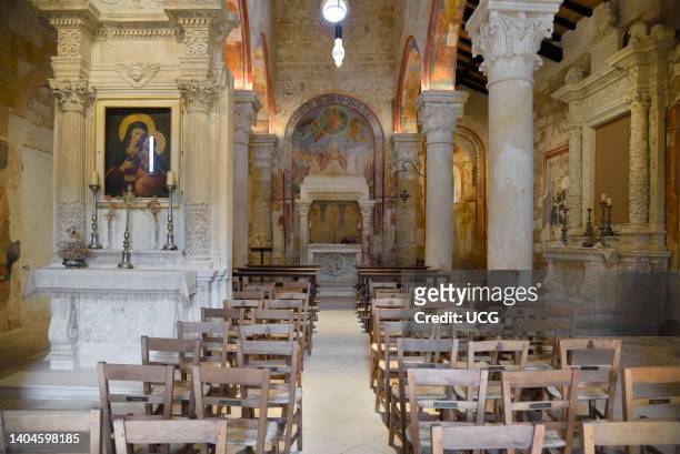 Lecce, township of Casalabate abbey of Santa Maria di Cerrate, the church, interior.