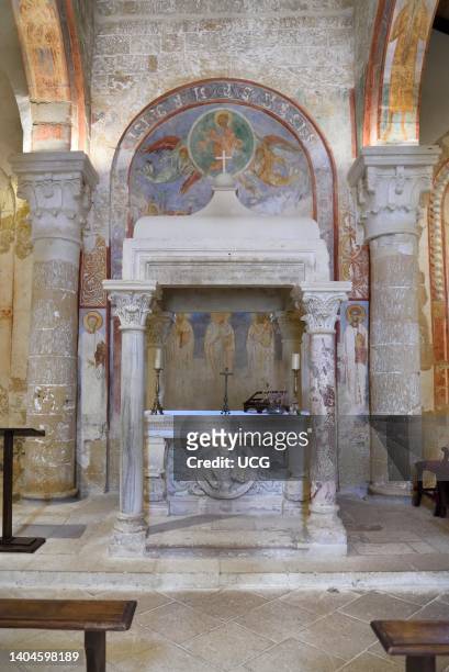 Lecce, township of Casalabate abbey of Santa Maria di Cerrate, the church, interior, ciborium of the high altar.
