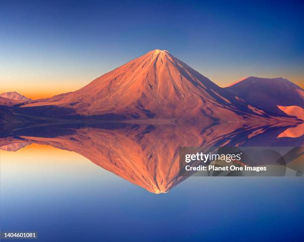 Abstract visualisation: Licancabur Volcano, viewed from the Valley of the Moon in Chile.