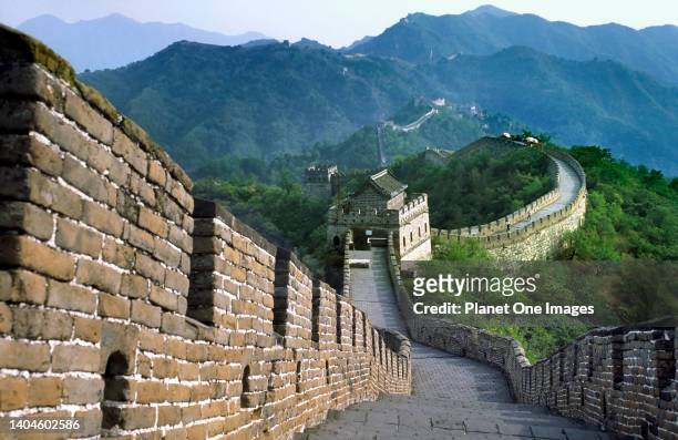 Strangely deserted Great Wall of China at Badaling.