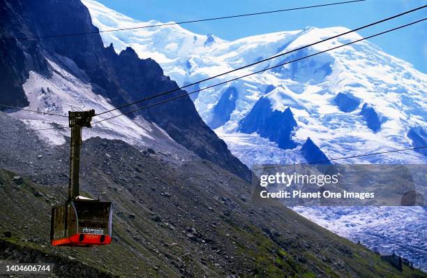 Cable car from Chamonix to Mont Blanc, France.