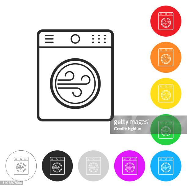 ilustrações de stock, clip art, desenhos animados e ícones de tumble dryer. icon on colorful buttons - secador de roupas