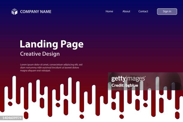 landing page template - abstract rounded lines - halftone transition - red seamless background - water drops black background stock illustrations