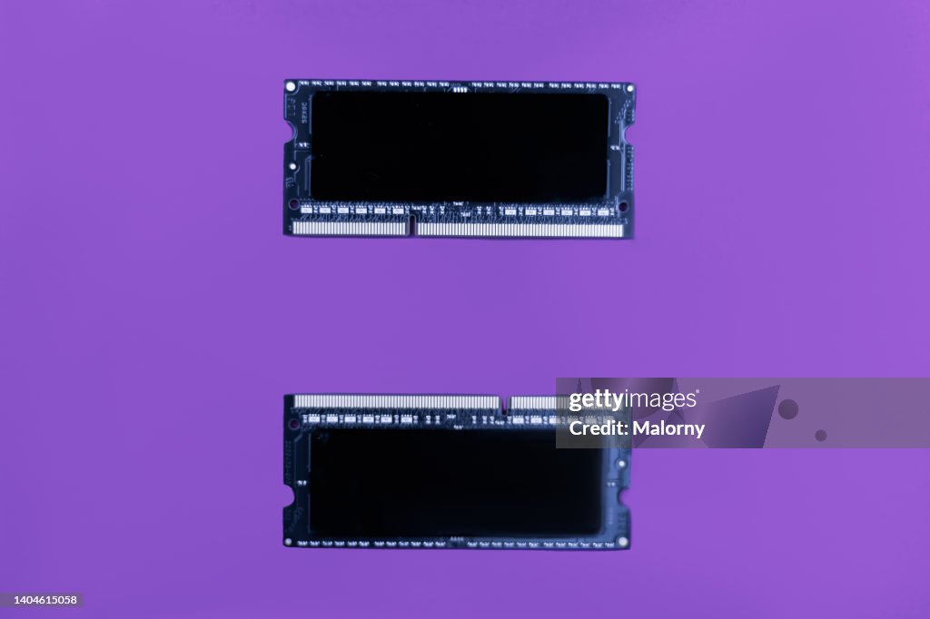 Color Os Ram Expansion Ram Expansion Modules For A Pc On Purple Background High-Res Stock ...