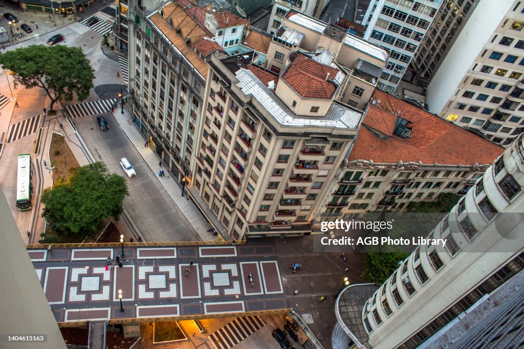 Aerial view, buildings, old town, city, 13/11/2015, Capital, Sao Paulo, Brazil