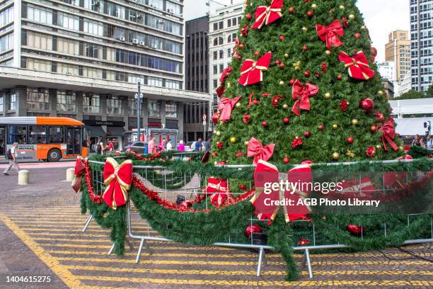 Sao Paulo, SP, Brasil, . ÁRVORE DE NATAL. Detalhe da árvore de Natal do Viaduto do Chá, em frete ao prédio da Prefeitura Municipal, no centro de Sao...