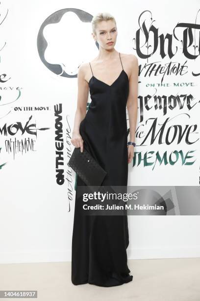 Stella Maxwell attends Montblanc Cocktail : "On The Move" Montblanc Extreme Launch At Palais Galliera at Palais Galliera on June 22, 2022 in Paris,...