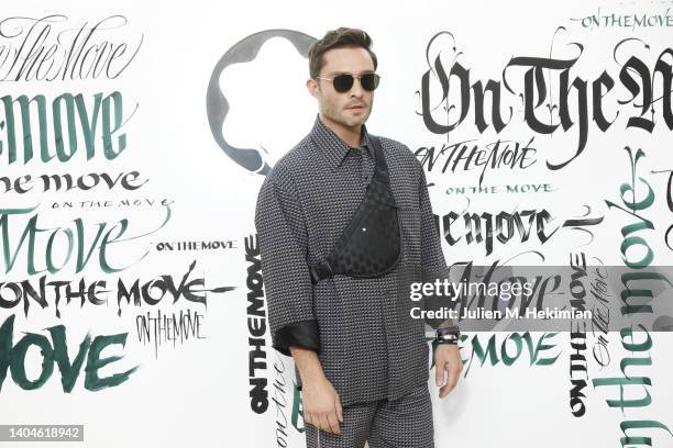 Ed Westwick attends Montblanc Cocktail : "On The Move" Montblanc Extreme Launch At Palais Galliera at Palais Galliera on June 22, 2022 in Paris,...