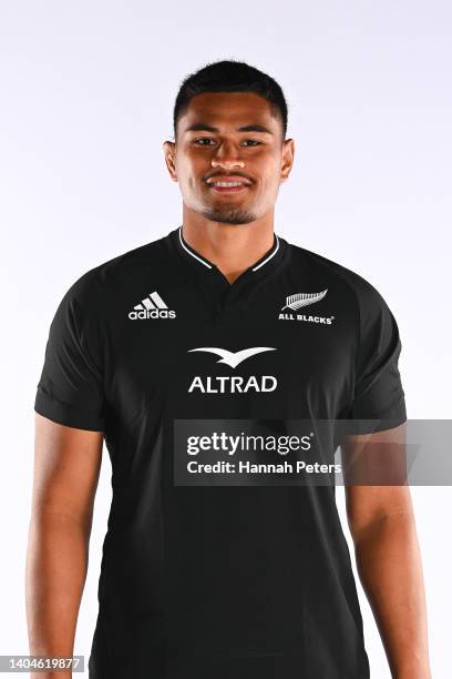 Tupou Vaa'i poses during the New Zealand All Blacks 2022 headshots session at the Park Hyatt Hotel on June 21, 2022 in Auckland, New Zealand.