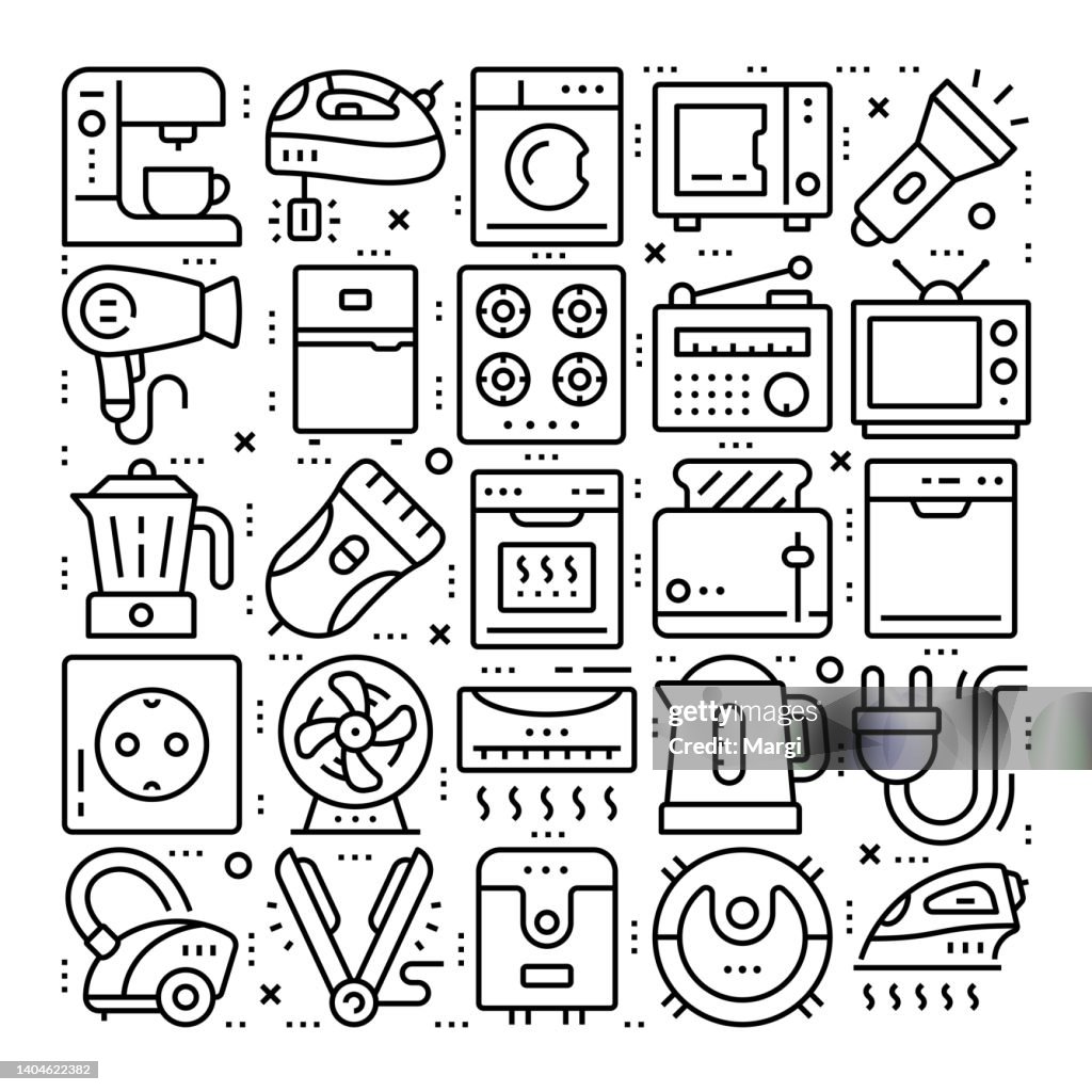 Electronic Devices Line Icon Pattern Design