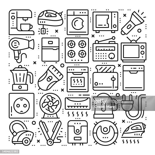 electronic devices line icon pattern design - commercial dishwasher stock illustrations