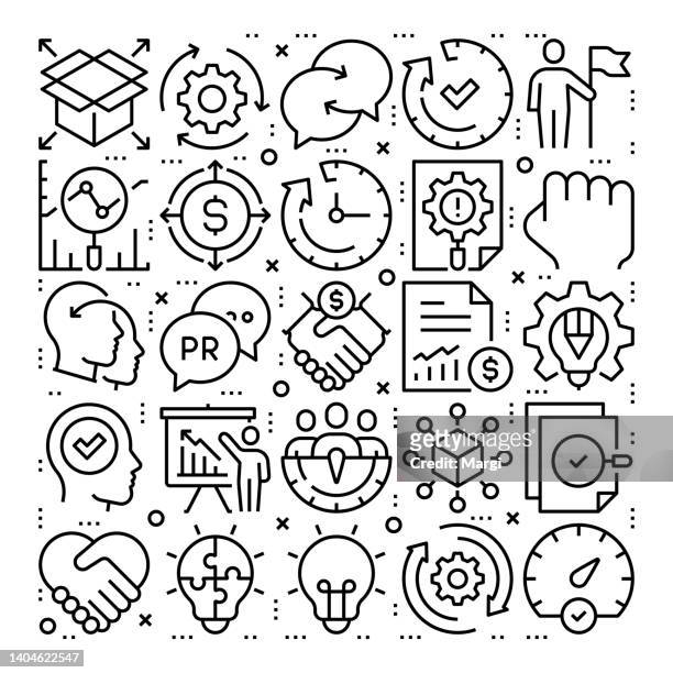 employee goals line icon pattern design - sales executive stock illustrations