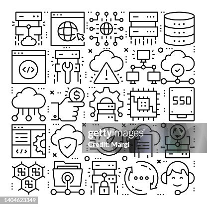 Hosting Line Icon Pattern Design Hosting Line Icon Pattern Design