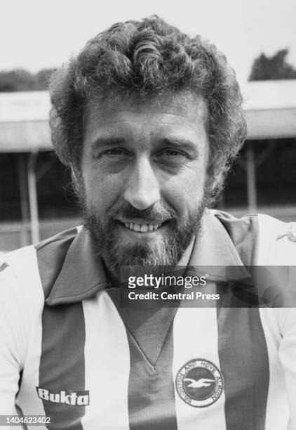 Portrait of English professional footballer Martin Chivers, Forward for Brighton and Hove Albion Football Club on 20th August 1979 at the Goldstone...